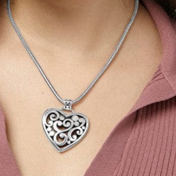 Brighton Jewelry - BRIGHTON Elegant Silver Heart Pendant Necklace